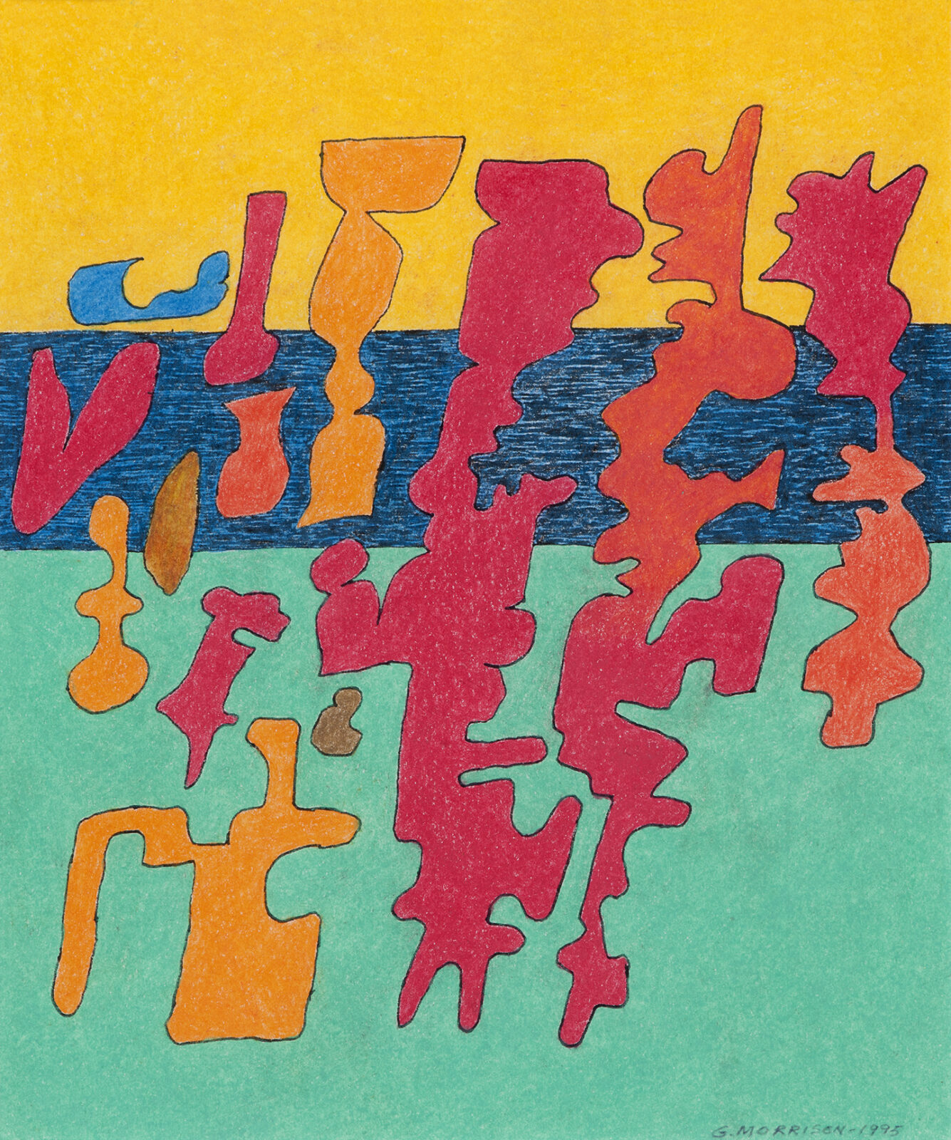 Untitled, 1995 color pencil and ink on paper 9.6 x 8 inches
